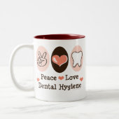 2 Couleurs Tasse dentaire d'hygiène d'amour de paix (Gauche)