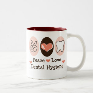 2 Couleurs Tasse dentaire d'hygiène d'amour de paix