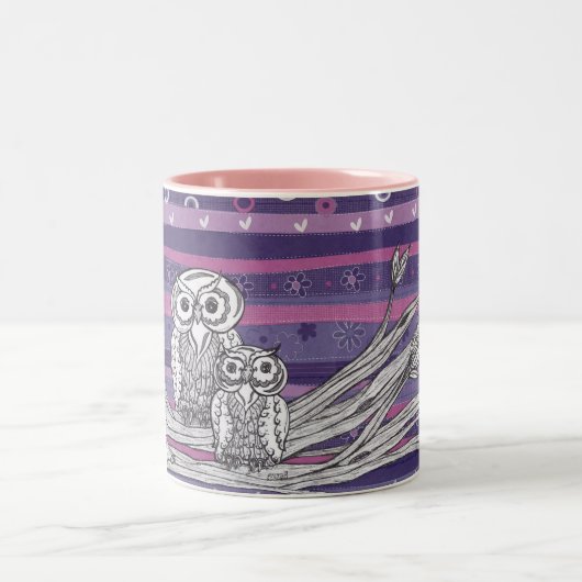2 Couleurs Tasse des hiboux 8 (Centre)