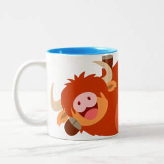 2 Couleurs Tasse des montagnes de vache à bande dessinée