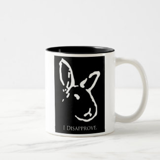 2 Couleurs Tasse désapprobatrice noire de lapins