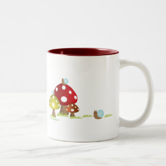 2 Couleurs Tasse d'escargots et de champignons