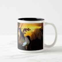 Tasse d'étalon de coucher du soleil