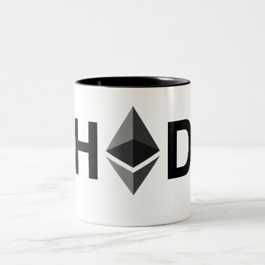 2 Couleurs Tasse d'Ethereum de #HODL (Centre)