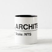 2 Couleurs Tasse d'étiquette de dessin d'architecte (Centre)