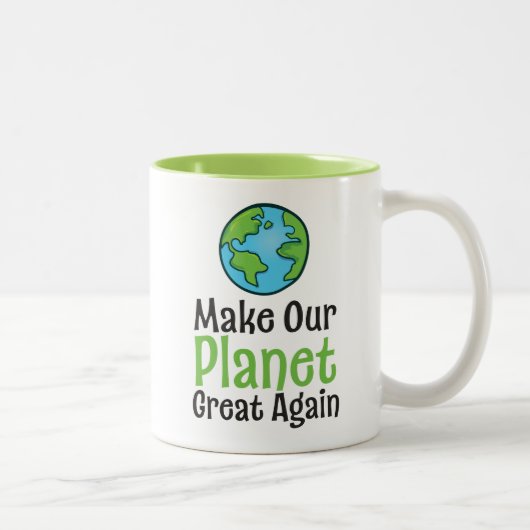 2 Couleurs Tasse deux tons 11 oz Planet Great Again (Droit)