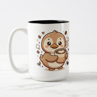 2 Couleurs Tasse deux tons au latte de canard Kawaii