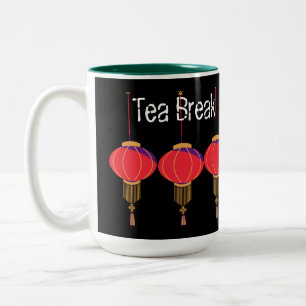 2 Couleurs Tasse deux tons avec texte Pause Thé Pause Café Ph