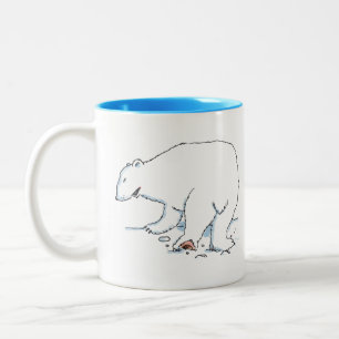 2 Couleurs Tasse deux tons ours polaire bleu