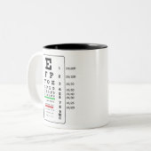 2 Couleurs Tasse d'eyechart de Snellen (Devant gauche)
