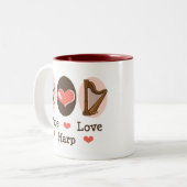 2 Couleurs Tasse d'harpe d'amour de paix (Devant gauche)