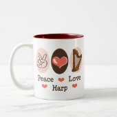2 Couleurs Tasse d'harpe d'amour de paix (Gauche)