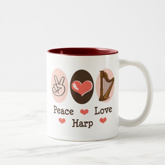 2 Couleurs Tasse d'harpe d'amour de paix (Droit)