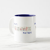 2 Couleurs Tasse d'heure-milliampère Jongg (Devant gauche)