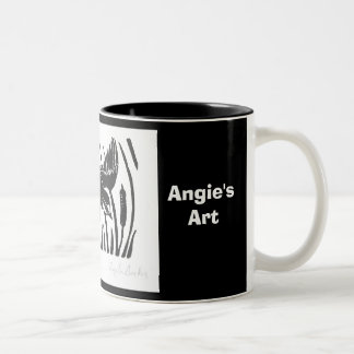 2 Couleurs Tasse d'hirondelle de grange de l'art d'Angie