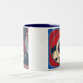 2 Couleurs Tasse d'horloge d'Obama - indigo (Centre)