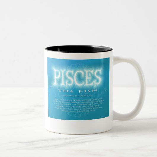 2 Couleurs Tasse d'horoscope de Poissons (Droit)