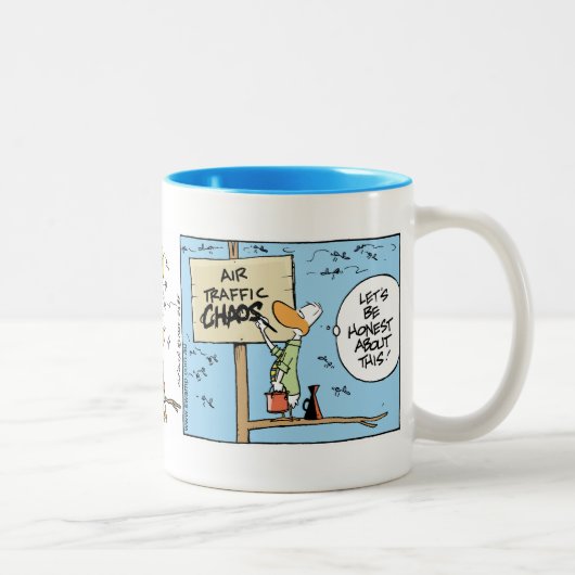 2 Couleurs Tasse d'humour d'aviation de chaos de trafic (Droit)