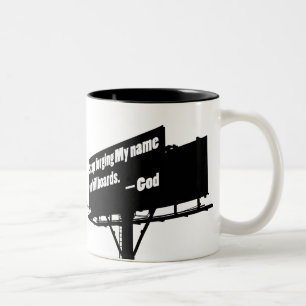 2 Couleurs Tasse Dieu dit arrêtez-le panneau d'affichage