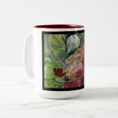 2 Couleurs Tasse d'iguane de dragon de fleur (Devant gauche)