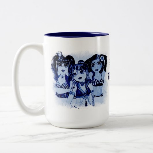 2 Couleurs Tasse d'illustration de caractère de Brew de (Gauche)