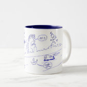 2 Couleurs Tasse d'illustration de Pilz-E (Devant droit)