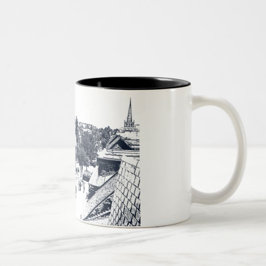2 Couleurs Tasse d'image de grand-rue de Solihull (Droit)