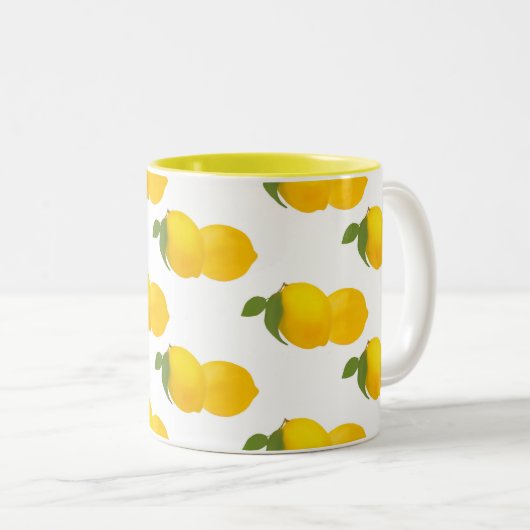 2 Couleurs Tasse d'impression de citron (Devant droit)
