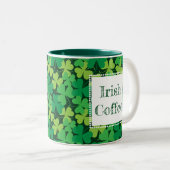2 Couleurs Tasse d'impression de shamrock de café irlandais (Devant droit)