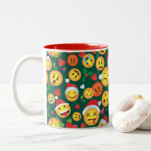 2 Couleurs Tasse d'impression d'Emoji de Noël