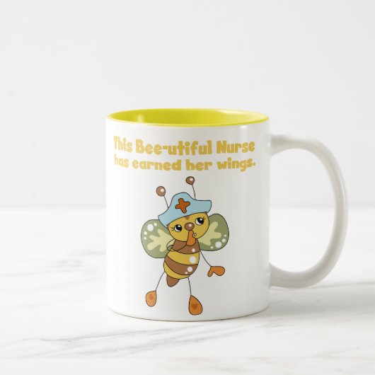 2 Couleurs Tasse d'infirmière d'Abeille-utiful (Droit)