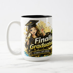 2 Couleurs Tasse Diplômé Enfin Promotion 2026 Cadeau
