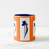 2 Couleurs Tasse d'iris de PRLimages OrangeNavy (Centre)
