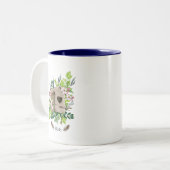 2 Couleurs Tasse d'oiseau Geai Bleu (Devant gauche)