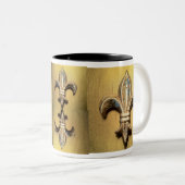 2 Couleurs Tasse d'or d'impression de Fleur de lis (Devant droit)