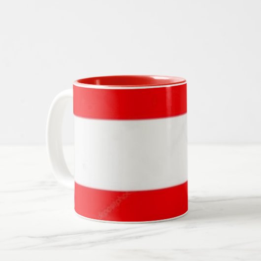 2 Couleurs Tasse Drapeau Autriche (Devant gauche)