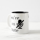 2 Couleurs Tasse drôle de citation avec icône de microphone « (Devant gauche)