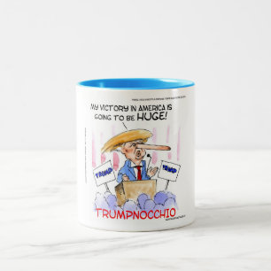 2 Couleurs Tasse drôle de Donald Trump Trumpnocchio