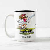 2 Couleurs Tasse drôle de golfeuse Fairway Fun (Gauche)