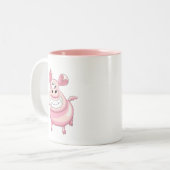 2 Couleurs Tasse drôle de porc (Devant gauche)