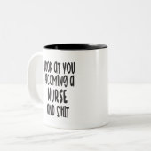 2 Couleurs Tasse drôle d'obtention du diplôme d'infirmière (Devant gauche)
