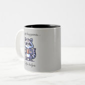 2 Couleurs Tasse drôle La vie arrive Café aide Raton laveur (Devant gauche)