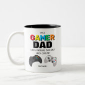 2 Couleurs Tasse drôle pour papa gamer personnalisée | Cadeau (Gauche)