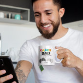 2 Couleurs Tasse drôle pour papa gamer personnalisée | Cadeau