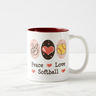 2 Couleurs Tasse du base-ball d'amour de paix