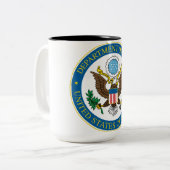 2 Couleurs Tasse du département d'état 15oz (Devant gauche)