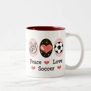 2 Couleurs Tasse du football d'amour de paix
