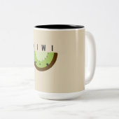 2 Couleurs Tasse du kiwi | de Kawaii | (Devant droit)