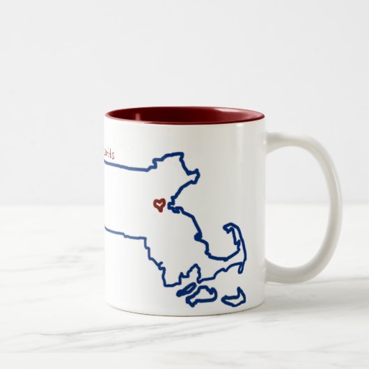 2 Couleurs Tasse du Massachusetts (Droit)