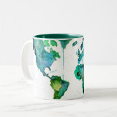 2 Couleurs Tasse du monde d'aquarelle (Devant gauche)